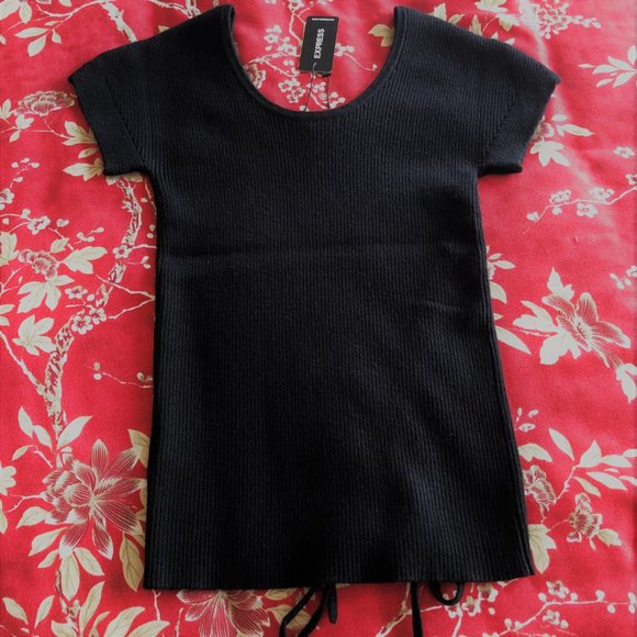 *Brand New with Tags* Ribbed Ruched Adjustable Hem Scoop Neck Sweater XXS - Picture 10 of 16